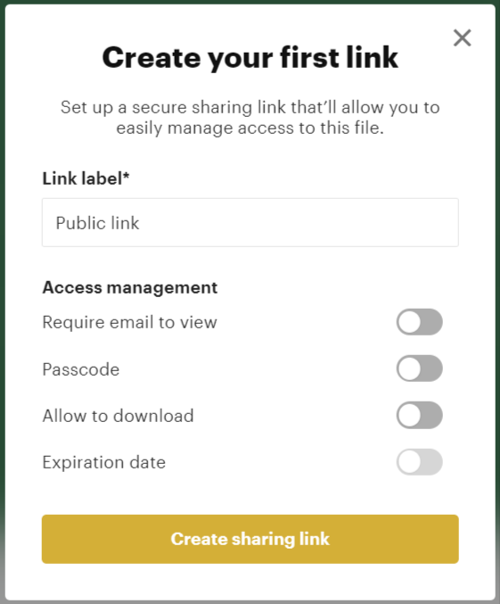 Creating a Sharing Link